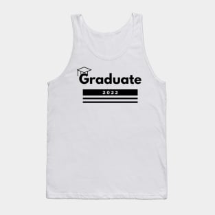 Graduate 2022. Simple Typography Black Graduation 2022 Design With Graduation Cap. Tank Top